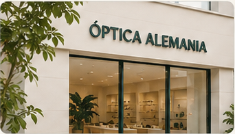 Fachada del establecimiento Óptica Alemania en Barzal